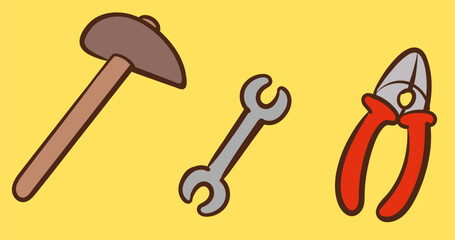 Vector Illustration of a Set of Tools and Equipment for a House Repair