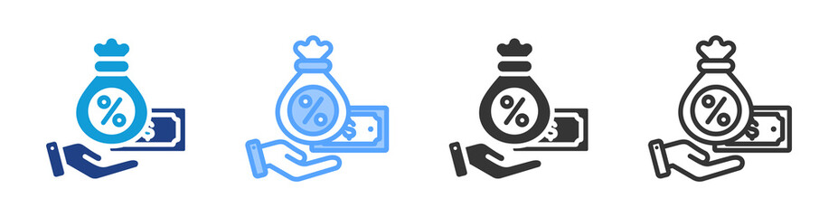 Commission icon set multiple style collection