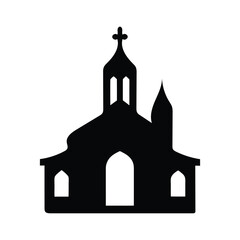 silhouette of church