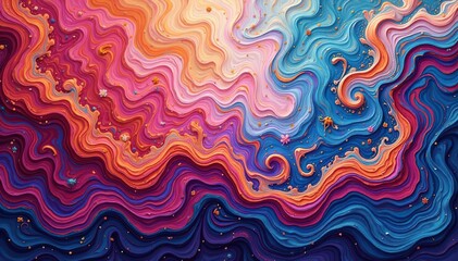 Obraz premium Fluid paisley design, unbroken, soft color gradients , background design, design element, calm