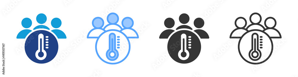 Poster patient icon set multiple style collection