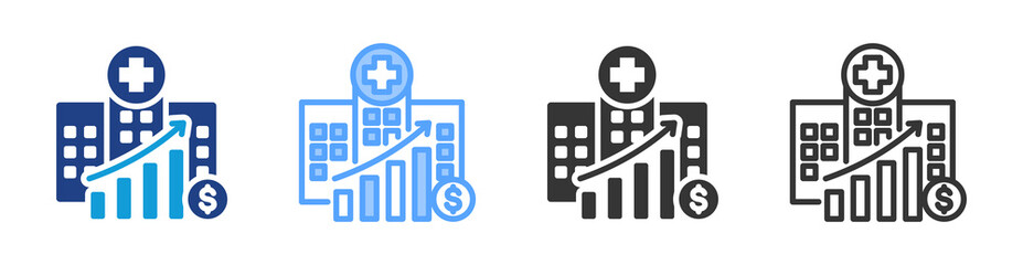 Revenue icon set multiple style collection