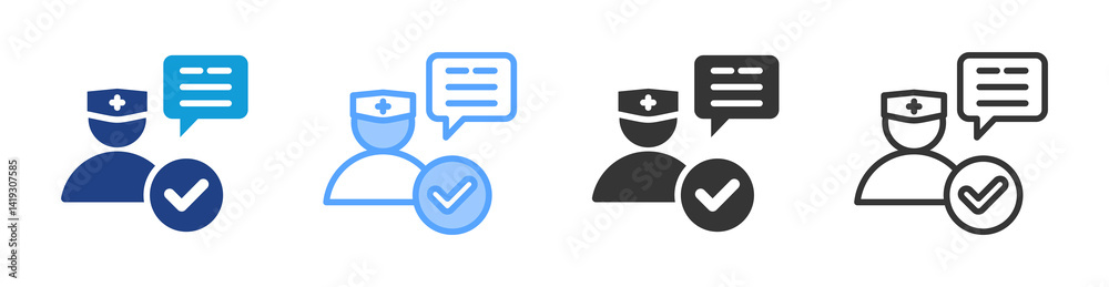 Poster good communication icon set multiple style collection