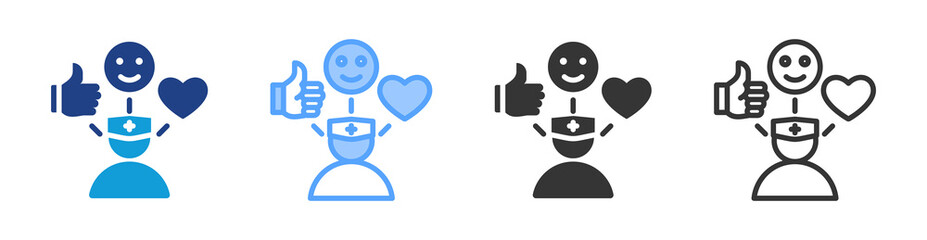 Positive Attitude icon set multiple style collection