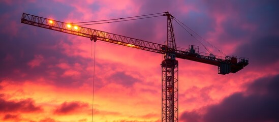 Construction Crane at Sunset