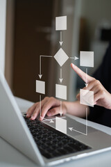 Businessman process strategy chart diagram management workflow planning organization system...