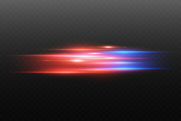 High speed lines of movement and speed, red blue light effect.