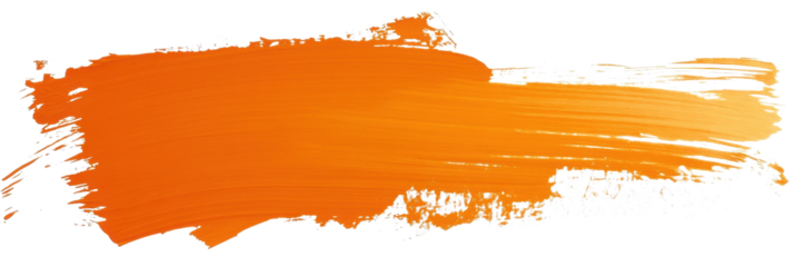 Bold orange brushstroke with rough texture creates vibrant artistic expression