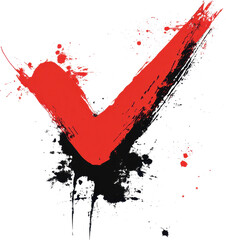 Bold red checkmark symbolizing approval or success in creative style