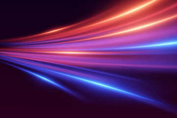 Light neon line of light, flash of trace and speed.