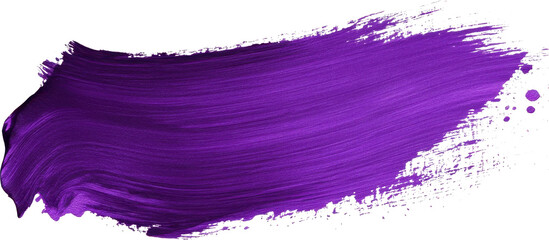 Dynamic purple brushstroke with rough texture in motion for artistic expression
