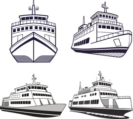 Obraz premium Ship icon set design vector 