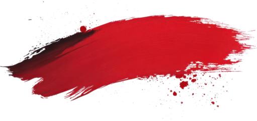 Dynamic red brushstroke with rough texture showcases vibrant artistic expression