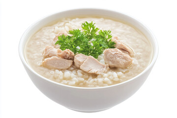 a bowl of rice with meat and parsley