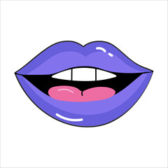 Lilac lips in the style of the 90s