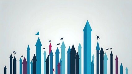 business graph with arrow