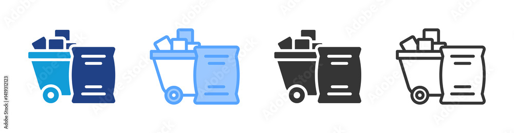 Poster Raw Materials icon set multiple style collection