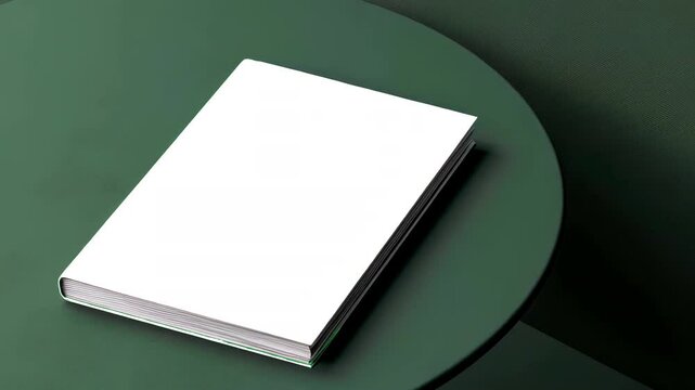 Minimalist book cover mockup on a round table, animated overlay, transparent 4K video, alpha channel, ProRes 4444