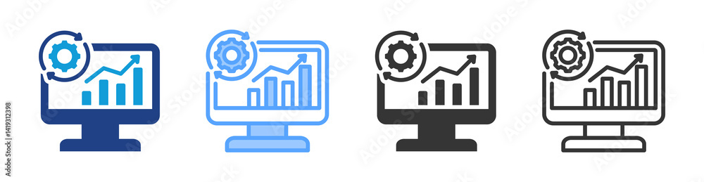 Aufkleber erp icon set multiple style collection