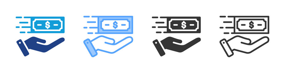 Pay icon set multiple style collection