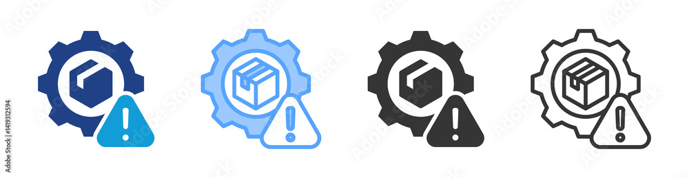 Poster risk icon set multiple style collection