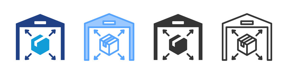 Storage Capacity icon set multiple style collection