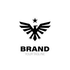 Star Eagle Logo. Star Eagle Logo Design. Star Eagle Logo Brand. Star Eagle Logo Vector Design Isolated on White Background