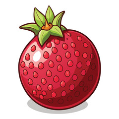 Obraz premium Vibrant Cartoon Strawberry