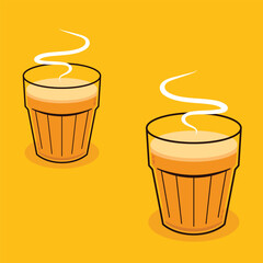 Indian hot drink vector. Indian chai icon. Chai is Indian drink. Kerala tea shop illustration vector eps. Indian Kerala roadside. Kerala tea shop line drawing. Kerala Old.