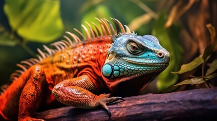Fototapeta premium iguana on a branch