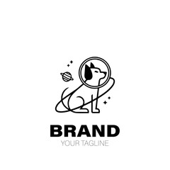 Obraz premium Space Dog Logo. Space Dog Logo Design. Space Dog Logo Brand. Space Dog Logo Vector Design Isolated on White Background