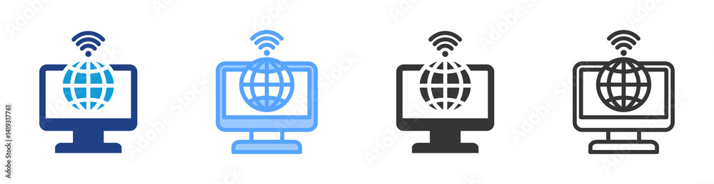 Aufkleber website icon set multiple style collection
