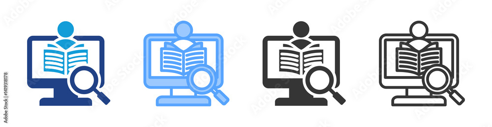 Poster Learning Analytics icon set multiple style collection