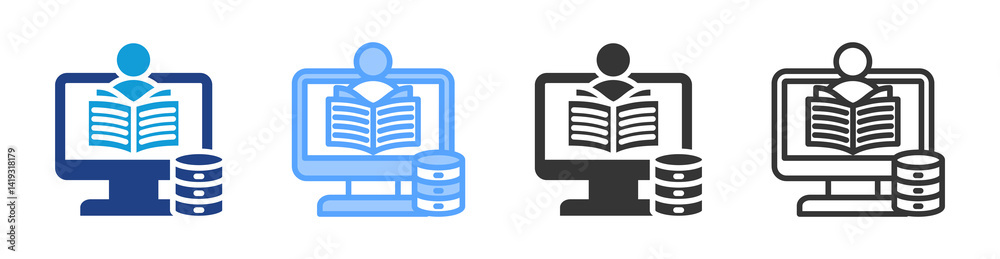 Aufkleber Learning Record Store icon set multiple style collection