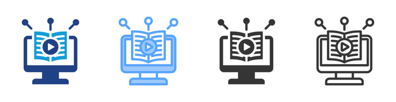 Scorm icon set multiple style collection