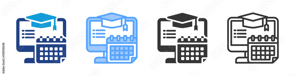 Poster Curriculum icon set multiple style collection