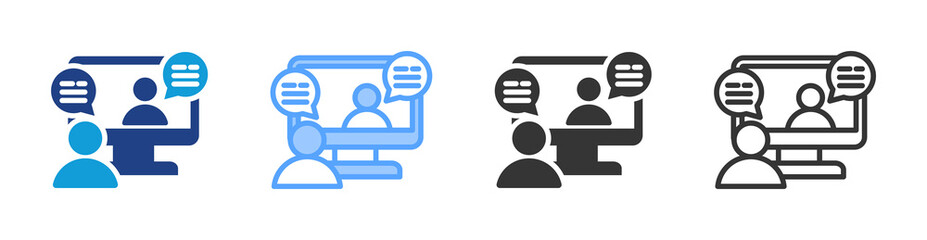 Discussion icon set multiple style collection