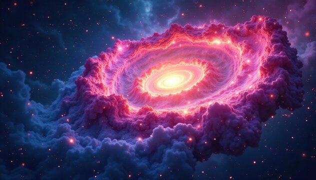 Vibrant swirling nebulae create a cosmic loop , looping background, repeat