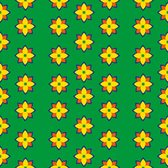 Graphic abstract flowers seamless pattern.