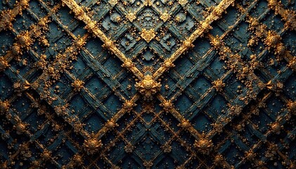Intricate geometric lines, repeating metallic gold motif, sophisticated, shimmer, texture