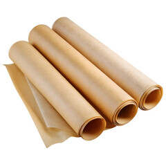 Fototapeta premium Baking paper in sheets, roll isolated on white, clipping path --v 7.0
