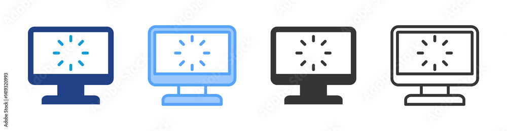 Poster Buffering icon set multiple style collection