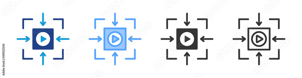 Aufkleber Video Codec icon set multiple style collection