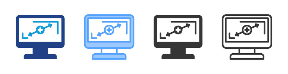 Resolution icon set multiple style collection