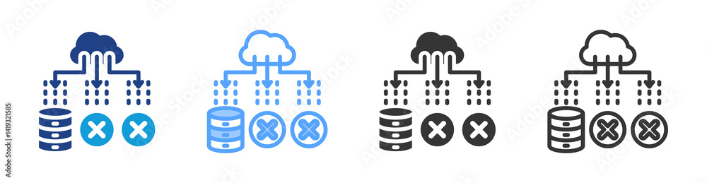 Poster Packet Loss icon set multiple style collection