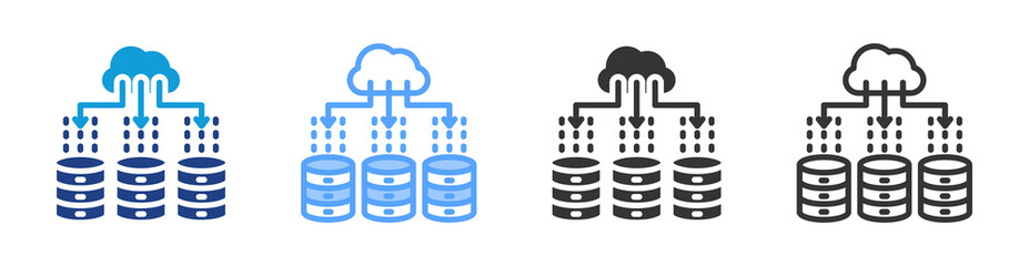 Data Packet icon set multiple style collection