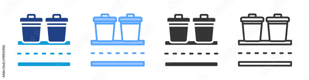 Poster Curbside Collection icon set multiple style collection