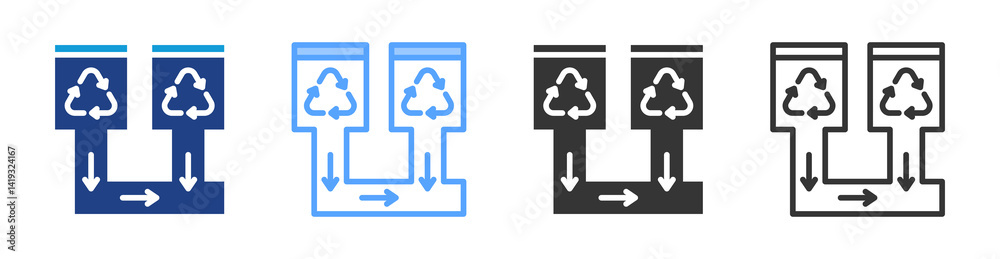 Poster Vacuum Collection icon set multiple style collection
