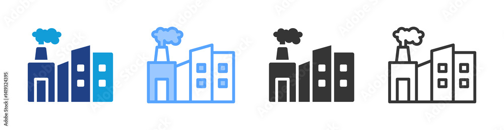 Poster gases waste icon set multiple style collection