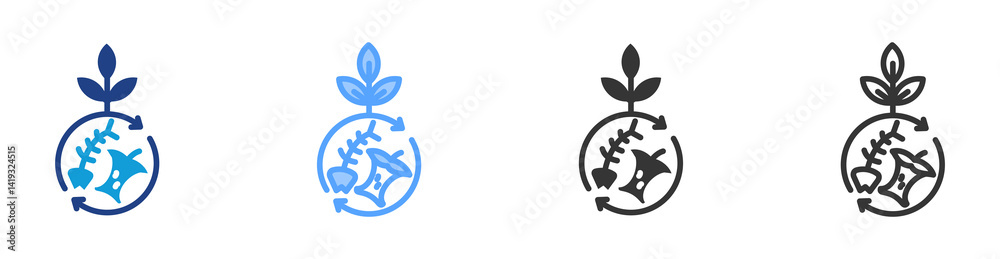 Aufkleber Composting icon set multiple style collection